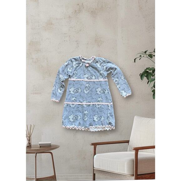 Grey Long Sleeve Little Girls Lace Dress Size 4T - Picture 1 of 6